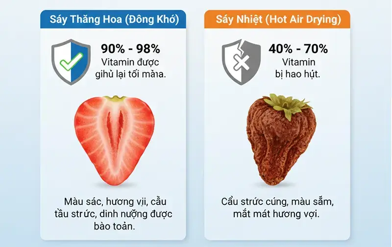 So Sánh Hiệu Quả Bảo Toàn Vitamin C